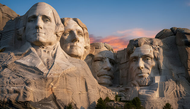 Mount Rushmore Monument Close-Up Celebrating President&rsquo;s Day