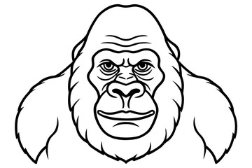 Obraz premium Kong line art white background illustration