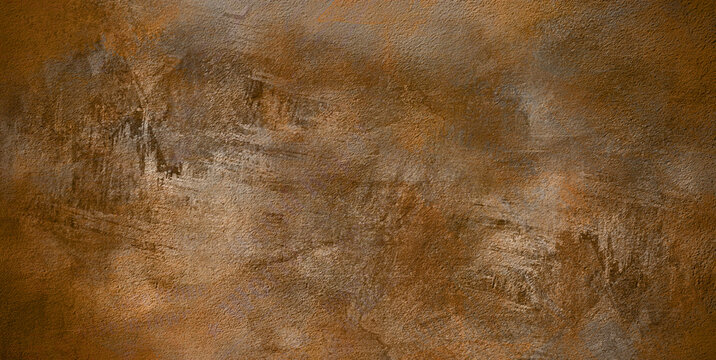 Distressed Metallic Brown and Orange Texture . Grunge rusty dark metal stone background corten steel texture . Orange rusty wall grungy background or texture . Background rust texture homogeneous rust