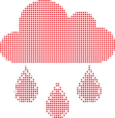 Halftone Rain Cloud Weather Icon Isolated Vector Illustration Design Element