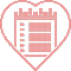 Heart Shaped Calendar Design With Red Dots For Planning Dates And Scheduling Events