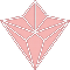 Halftone Pattern Diamond Shape Geometric Design Vector Illustration Red And White