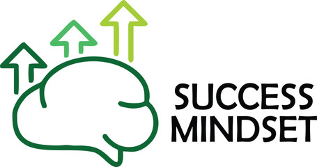 Success mindset logo for Business growth . Growing mind symbol . 