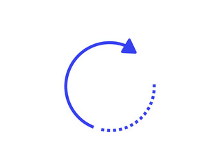 blue circular refresh arrow icon transparent background