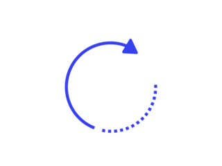 blue circular refresh arrow icon transparent background