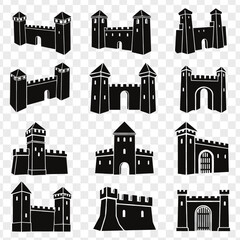 Obraz premium Set of Castle Silhouettes Illustration