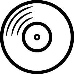 music vinyl disk vintage cartoon sign, symbol, vector, art