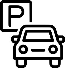 parking zone sign with car icon over white background sign, symbol, vector, art