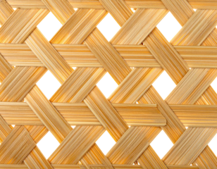 Close-up view of intricately woven, light brown, natural fiber texture with diamond shapes