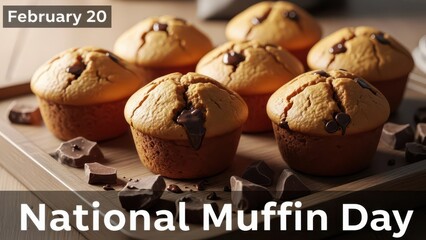 Decadent Chocolate Chip Muffins with Molten Centers for National Muffin Day on February 20