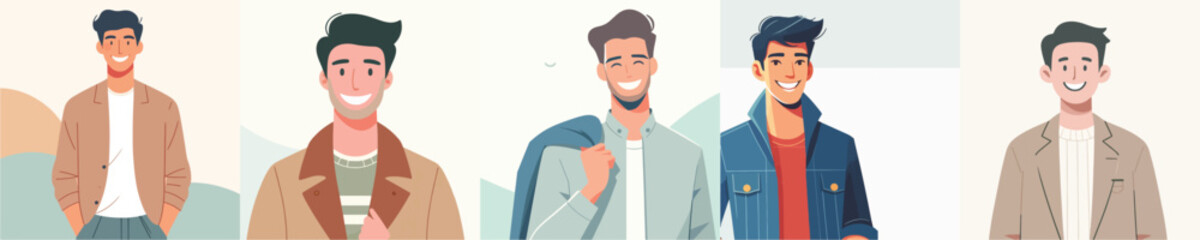 vector of a smiling young man