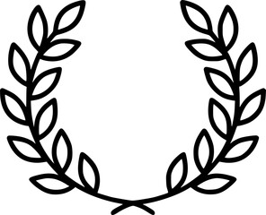 wreath leafs crown icon vector sign, symbol, vector, art