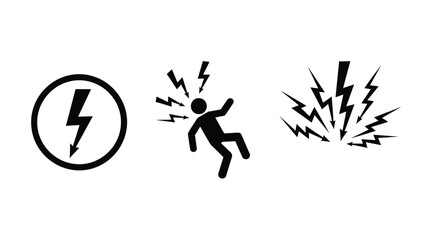 Electric Shock Warning Signs and Symbols.