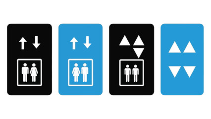 Set of Directional Signs for Men and Women.