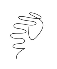 logo for a beauty salon. A woman's voluminous, wavy hairstyle. A silhouette of a woman's face and hairstyle – a vector illustration of a single, continuous line. A stylish beauty icon.