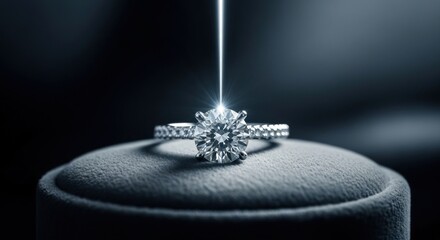 A stunning diamond ring with bright sparkle sits on an elegant setting.