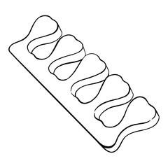 Toe Separator for Pedicure Procedure. Isolated icon on the transparent background. Hand drawn digital illustration. SVG