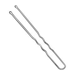 Hair Pin. Isolated icon on the transparent background. Hand drawn digital illustration. SVG