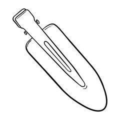 Hair Clip. Isolated icon on the transparent background. Hand drawn digital illustration. SVG