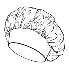 Silk Bonnet. Hair protection cap for sleeping. Isolated icon on the transparent background. Hand drawn digital illustration. SVG