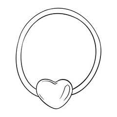 Elastic Hair Band. Bead Decoration. Ponytail Holder. Isolated icon on the transparent background. Hand drawn digital illustration. SVG