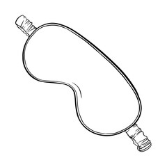 Sleeping Mask. Isolated icon on the transparent background. Hand drawn digital illustration. SVG