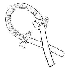 Heatless hair curler for hairstyling and makeover. Isolated icon on the transparent background. Hand drawn digital illustration. SVG