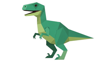Obraz premium Low Poly Velociraptor Dinosaur Illustration – Faceted Polygon Vector