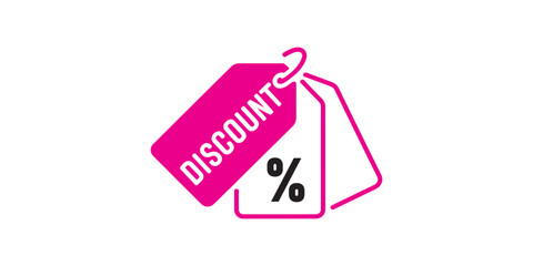 Discount tag with percentage symbol on black background