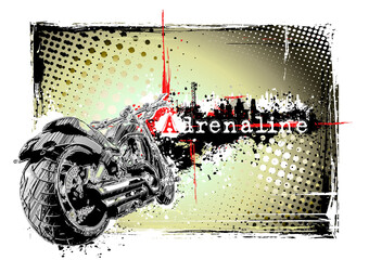 Adrenaline Rush - Motorcycle on Grungy Abstract Background © Joy