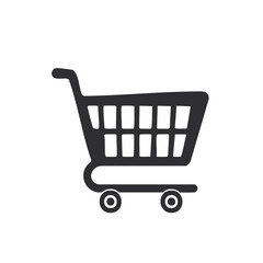 Shopping cart icon for online retail and e-commerce, grocery store purchases and website graphics