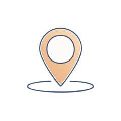 Simple Location Marker Icon with Halo Around Base for Maps and Mobile Applications