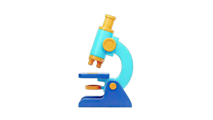 Colorful Microscope Isolated on White Background