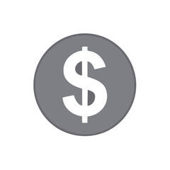 Fototapeta premium Currency Symbol on Grey Coin Round Money Financial Icon Illustration Vector