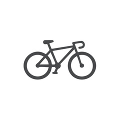 Obraz premium Simple Bicycle Icon Illustration of a Road Bike on White Background for Graphic Resources
