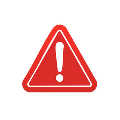 Red Warning Triangle Icon Attention Symbol Exclamation Point Sign Alert Safety Caution Problem Risk Hazard Danger Security Graphic