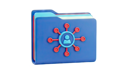 Folder with Network Icon - Data Sharing Concept