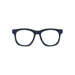 Fototapeta premium Dark Frame Eye Glasses: Simple Graphic of Eyewear Accessory, Iconic Style and Vision Care