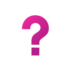 Vibrant Pink Question Mark Symbol for Uncertainty and Curiosity on White