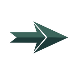 Naklejka premium Isolated Arrow Design Element with Unique Dark Teal Color Shades Indicating Direction Guidance Navigation