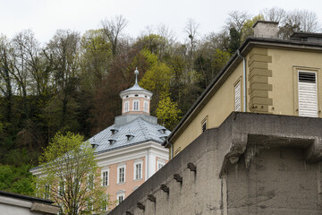 Unique buildings among the streets of Salzburg