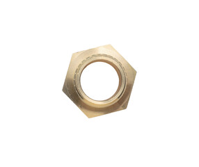 Hexagonal Metal Nut Isolated on Transparent Background for Industrial Use