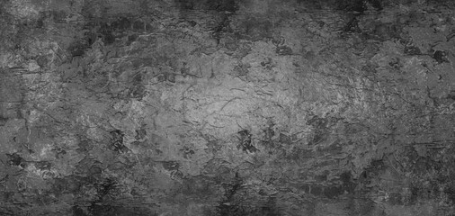 Fototapeta premium Dark Gray Grungy Concrete Wall Texture .Old grunge Black rough concrete wall wide texture, old and seamless vintage distressed grunge texture and dark gray charcoal wall texture, Abstract Empty 
