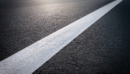 White Line On Asphalt Close Up