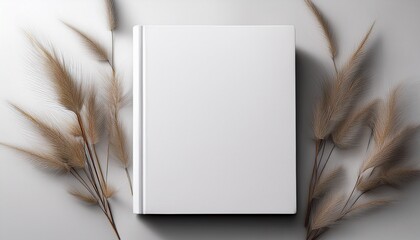 Blank Book Cover Over White Background