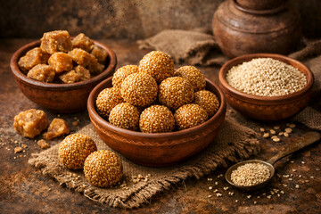 Indian Sweets: Til Gul Ladoo, Traditional Makar Sankranti Food