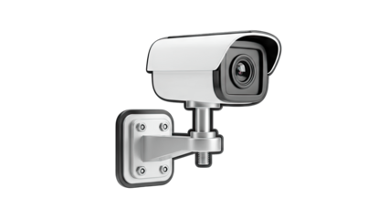Security Camera Monitoring Surveillance in White Background