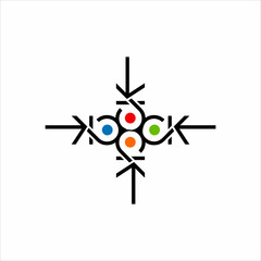 Abstract cross logo design with arrow sign