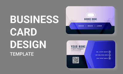 Obraz premium Creative and modern business card template Blue business card flat design template vector