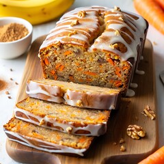 Delicious carrot cake loaf with cream cheese frosting
